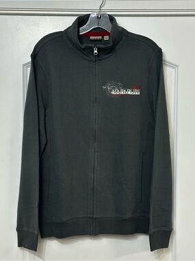 Napapijri Geographic Full-Zip Sweatshirt Jacket Dark Grey Size L